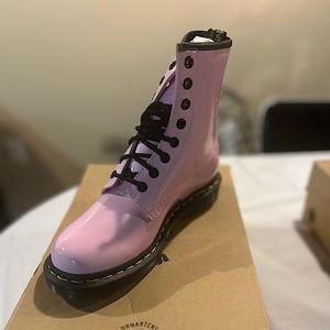 Dr. Martens size 7 pink new in box. Never worn pink patent laced booties